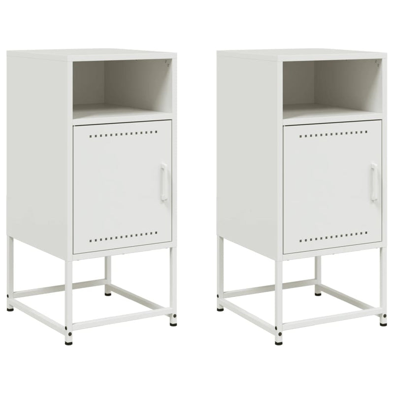 vidaXL 2 db fehér acél éjjeliszekrény 36 x 39 x 78 cm