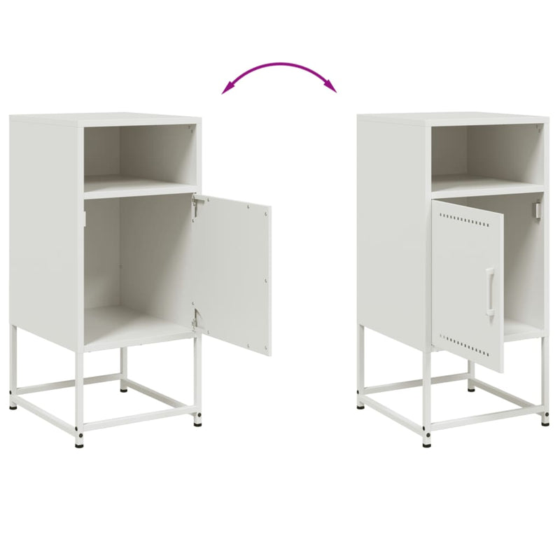 vidaXL 2 db fehér acél éjjeliszekrény 36 x 39 x 78 cm
