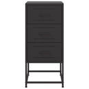 vidaXL fekete acél éjjeliszekrény 36 x 39 x 78 cm