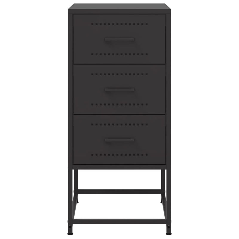 vidaXL 2 db fekete acél éjjeliszekrény 36 x 39 x 78 cm