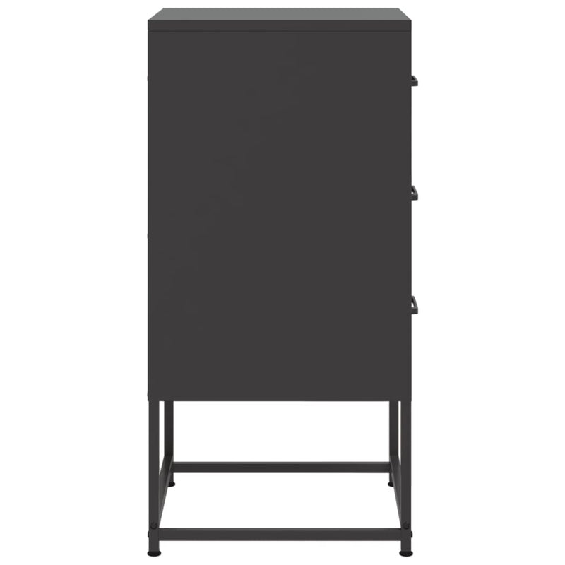 vidaXL 2 db fekete acél éjjeliszekrény 36 x 39 x 78 cm