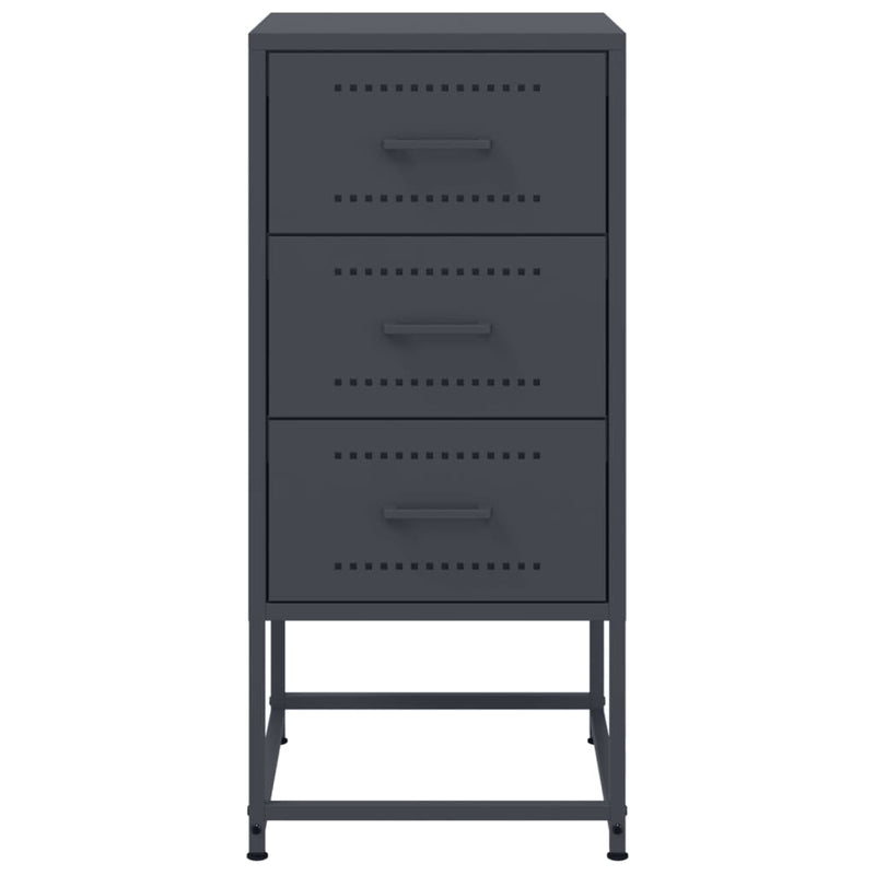 vidaXL 2 db antracitszürke acél éjjeliszekrény 36 x 39 x 78 cm