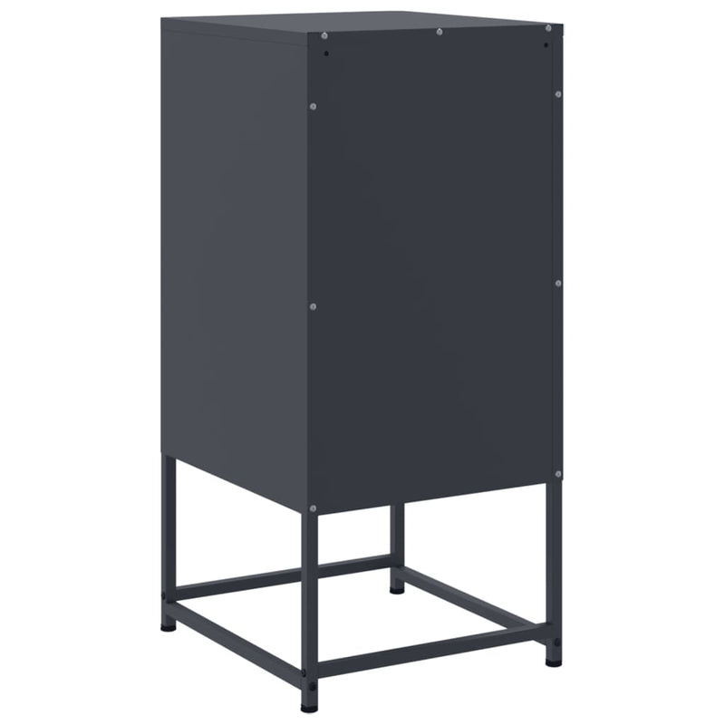 vidaXL 2 db antracitszürke acél éjjeliszekrény 36 x 39 x 78 cm