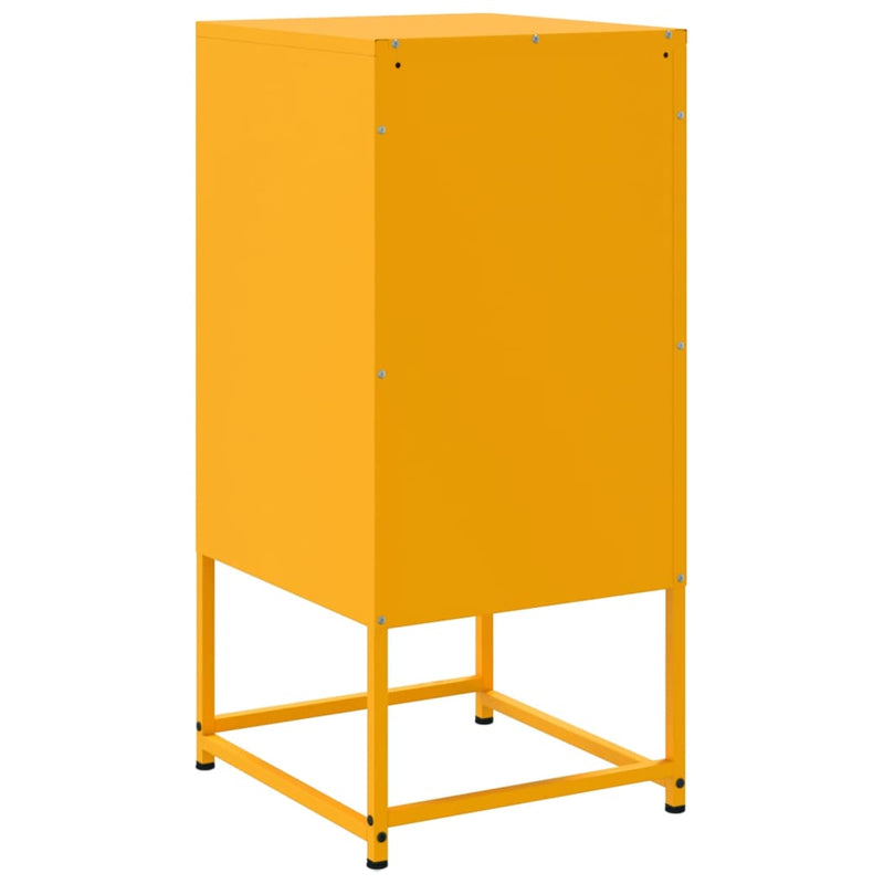 vidaXL 2 db mustársárga acél éjjeliszekrény 36 x 39 x 78 cm