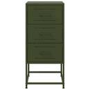 vidaXL 2 db olívazöld acél éjjeliszekrény 36 x 39 x 78 cm