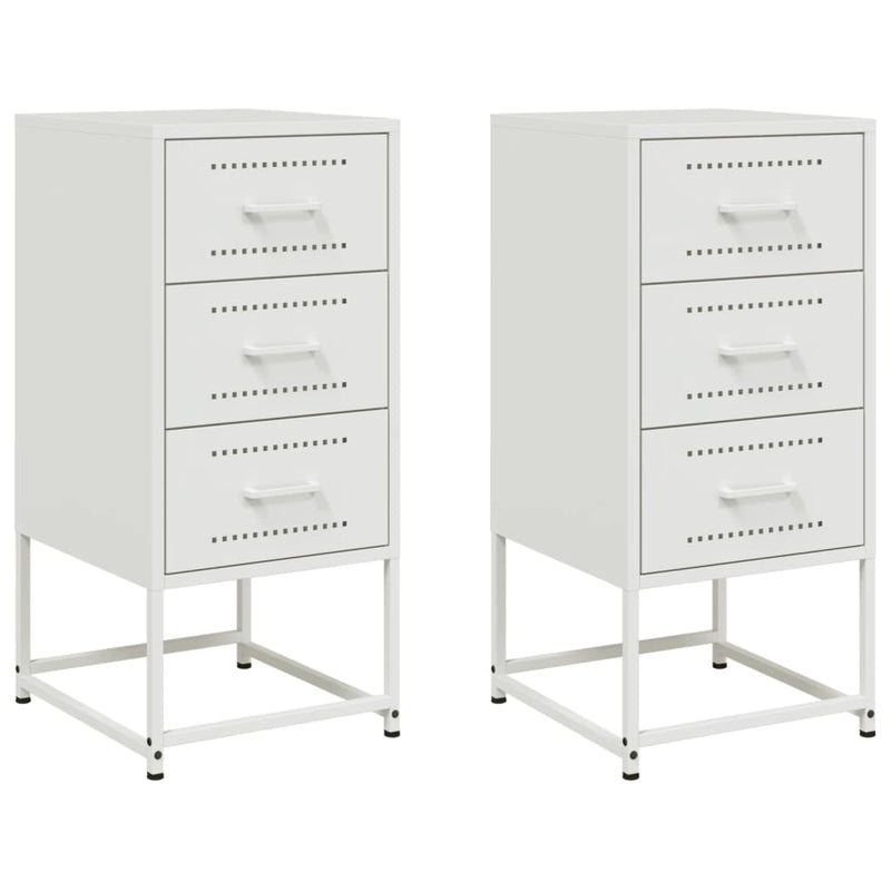 vidaXL 2 db fehér acél éjjeliszekrény 36 x 39 x 78 cm