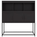 vidaXL fekete acél tálalószekrény 100,5 x 39 x 107 cm