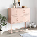 vidaXL rózsaszín acél tálalószekrény 100,5 x 39 x 107 cm