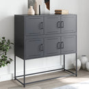 vidaXL antracitszürke acél tálalószekrény 100,5 x 39 x 107 cm