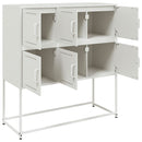 vidaXL fehér acél tálalószekrény 100,5 x 39 x 107 cm