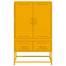 vidaXL mustársárga acél tálalószekrény 68x39x111,5 cm