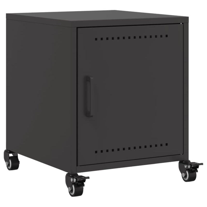 vidaXL 2 db fekete acél éjjeliszekrény 36x39x43,5 cm