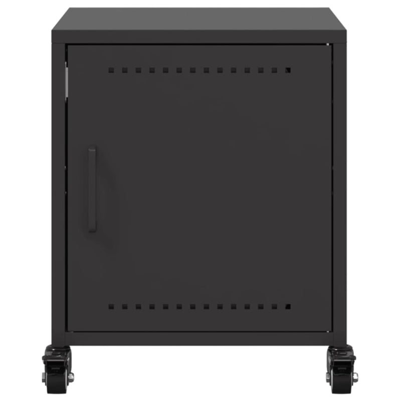 vidaXL 2 db fekete acél éjjeliszekrény 36x39x43,5 cm