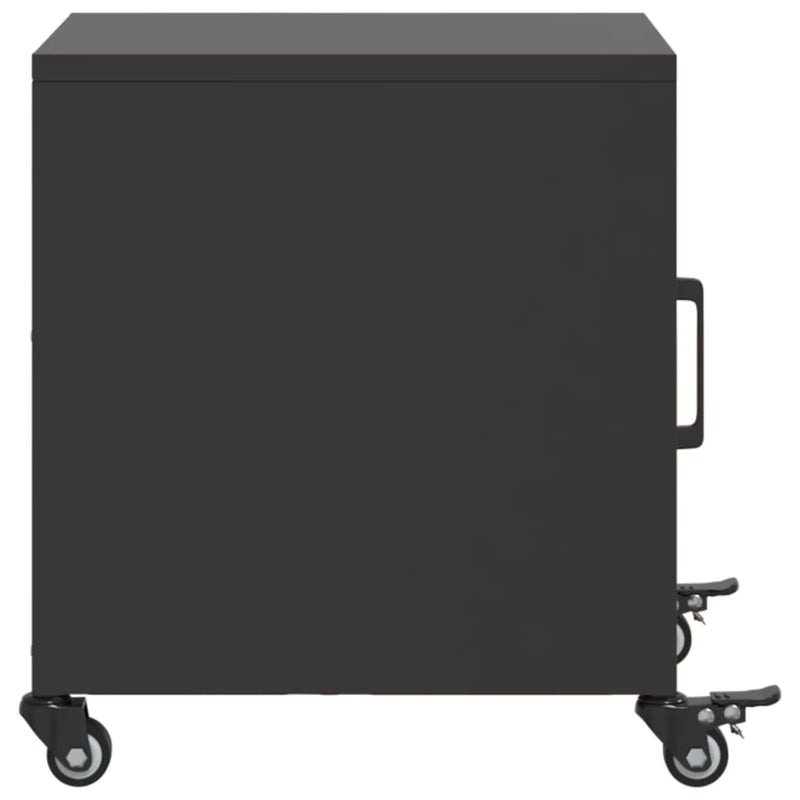 vidaXL 2 db fekete acél éjjeliszekrény 36x39x43,5 cm