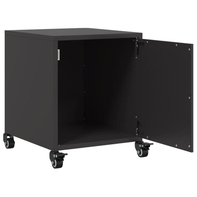 vidaXL 2 db fekete acél éjjeliszekrény 36x39x43,5 cm
