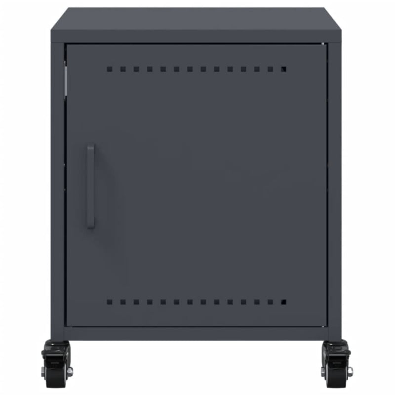 vidaXL 2 db antracitszürke acél éjjeliszekrény 36x39x43,5 cm