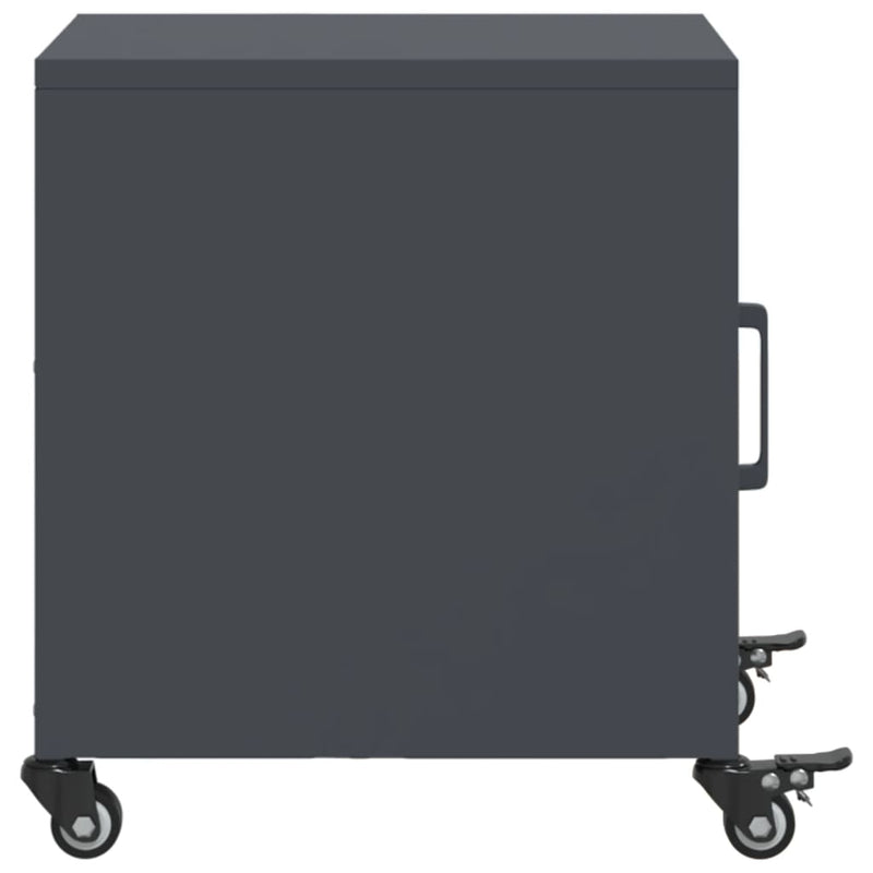 vidaXL 2 db antracitszürke acél éjjeliszekrény 36x39x43,5 cm