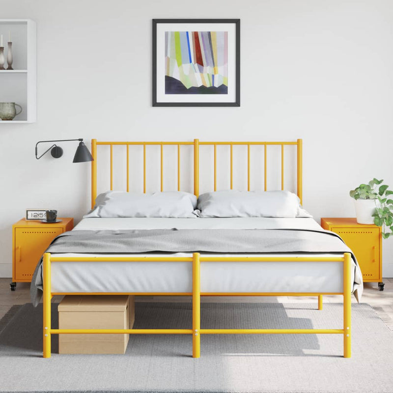 vidaXL 2 db mustársárga acél éjjeliszekrény 36x39x43,5 cm