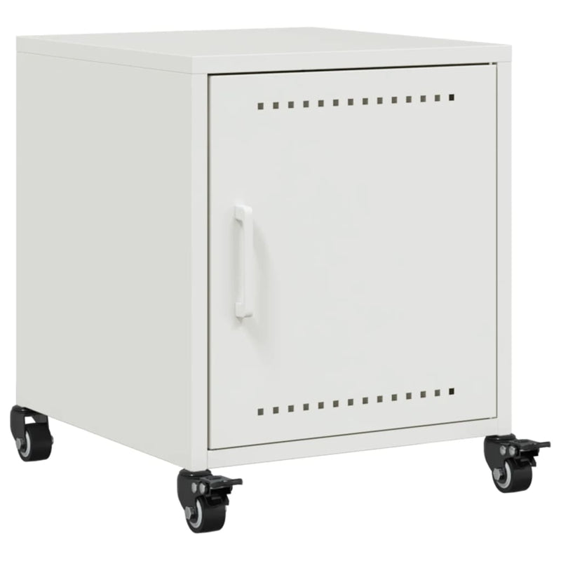 vidaXL 2 db fehér acél éjjeliszekrény 36x39x43,5 cm