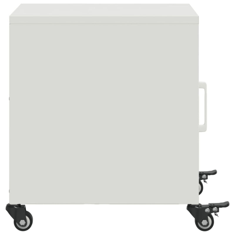 vidaXL 2 db fehér acél éjjeliszekrény 36x39x43,5 cm