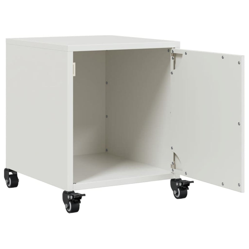 vidaXL 2 db fehér acél éjjeliszekrény 36x39x43,5 cm