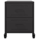 vidaXL fekete acél éjjeliszekrény 36 x 39 x 43,5 cm