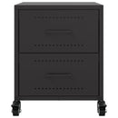 vidaXL 2 db fekete acél éjjeliszekrény 36x39x43,5 cm