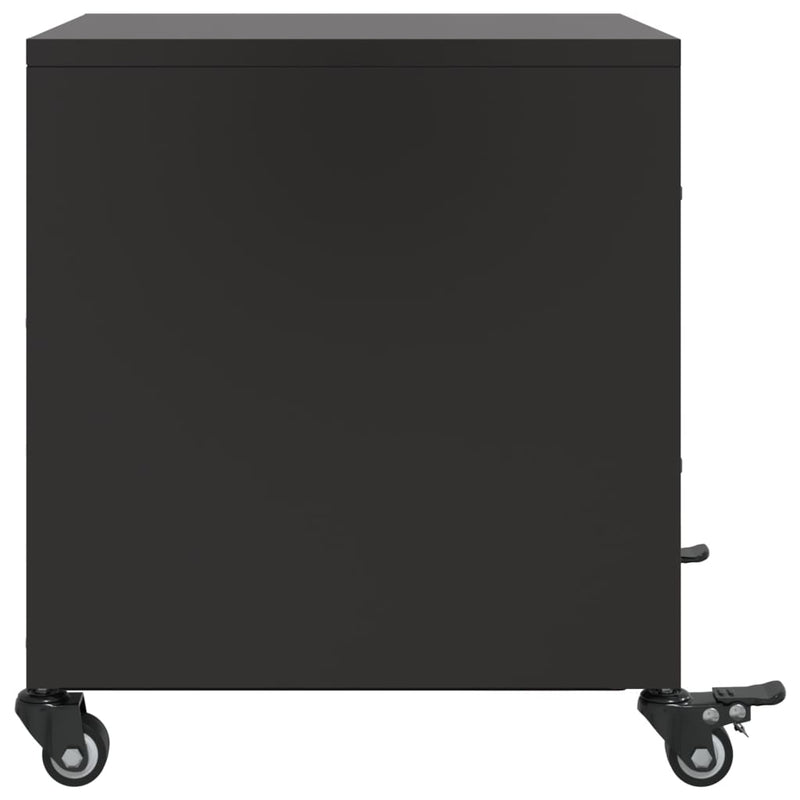 vidaXL 2 db fekete acél éjjeliszekrény 36x39x43,5 cm