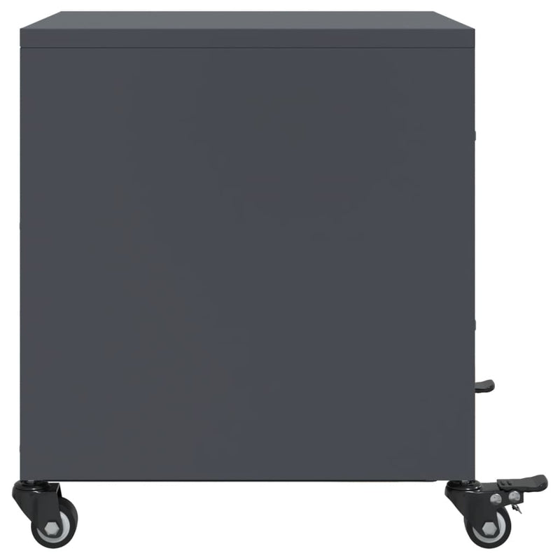 vidaXL 2 db antracitszürke acél éjjeliszekrény 36x39x43,5 cm