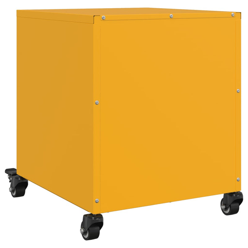 vidaXL 2 db mustársárga acél éjjeliszekrény 36x39x43,5 cm