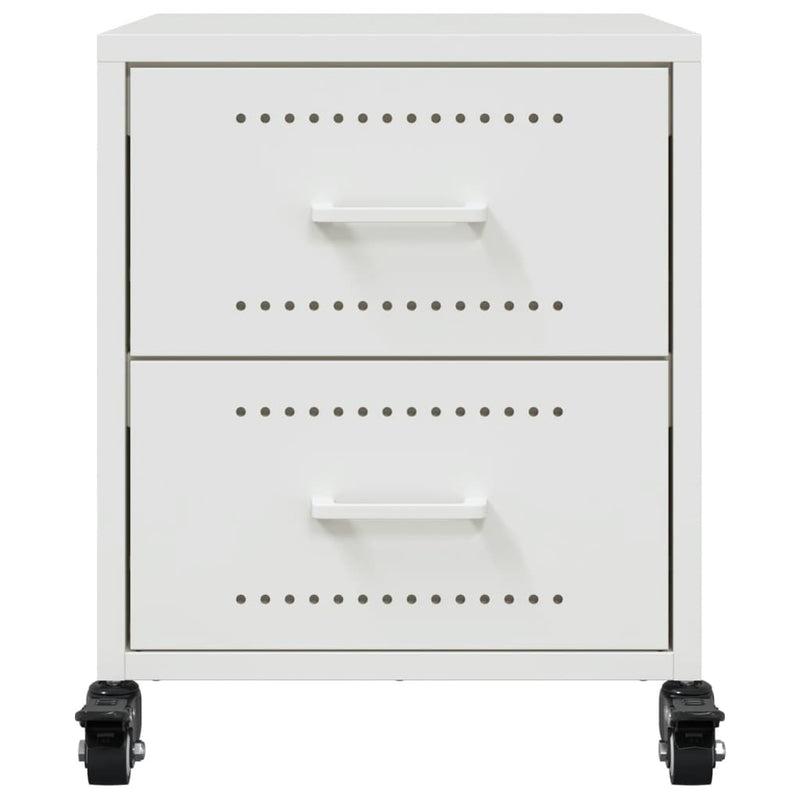 vidaXL 2 db fehér acél éjjeliszekrény 36x39x43,5 cm