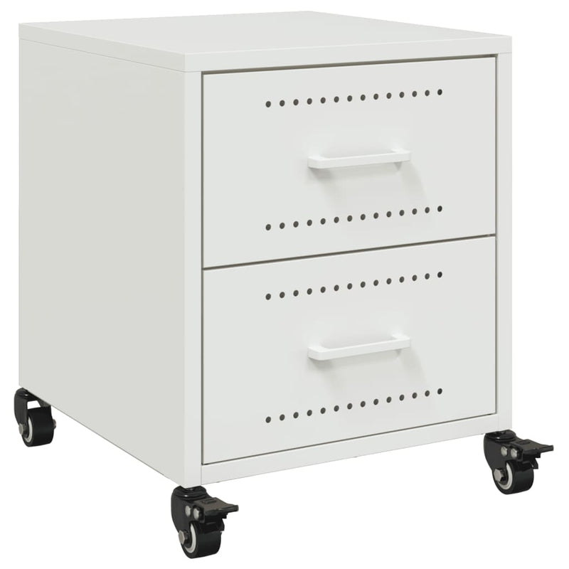 vidaXL 2 db fehér acél éjjeliszekrény 36x39x43,5 cm