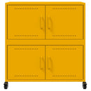 vidaXL mustársárga acél tálalószekrény 68 x 39 x 72 cm