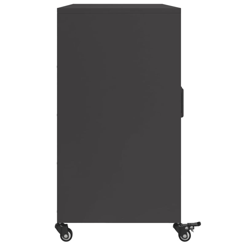 vidaXL fekete acél tálalószekrény 100,5 x 39 x 72 cm
