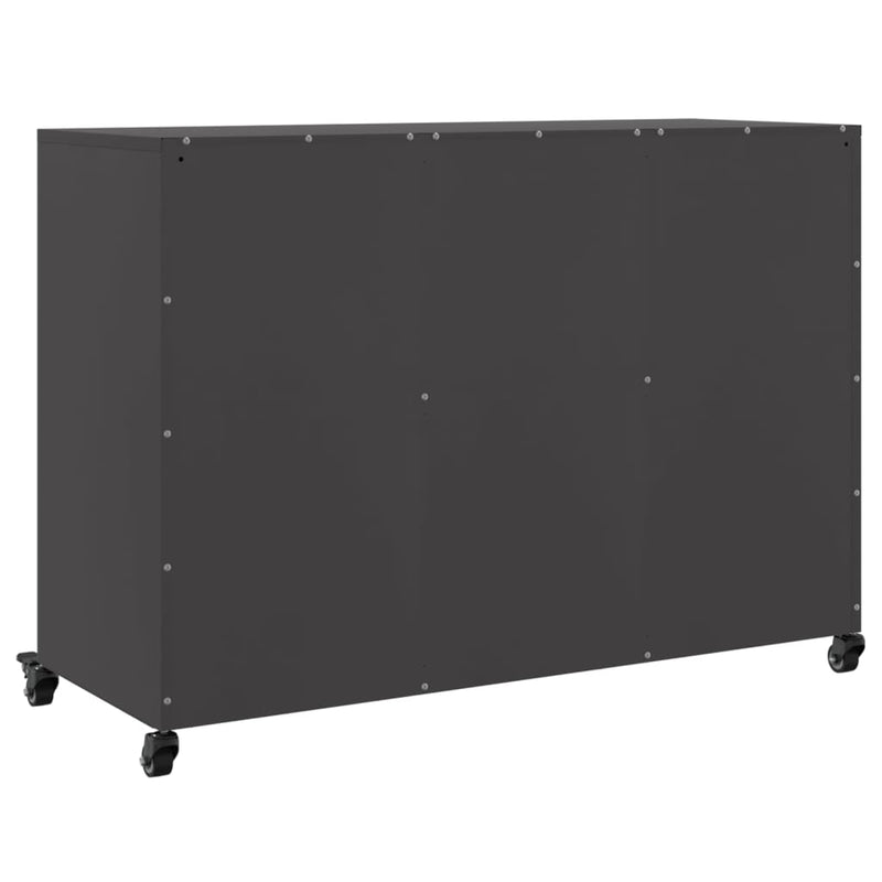 vidaXL fekete acél tálalószekrény 100,5 x 39 x 72 cm