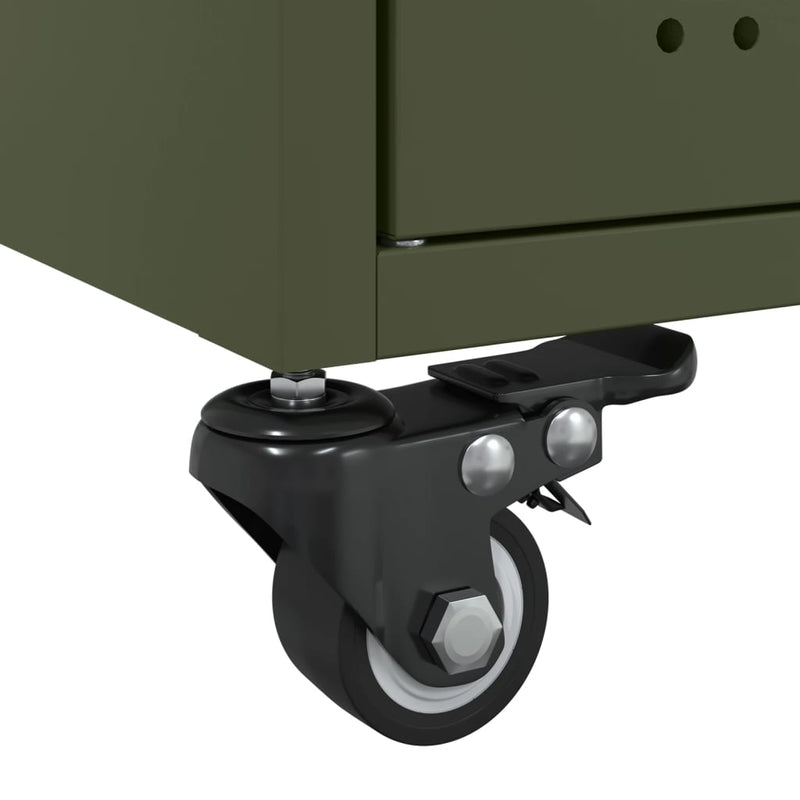 vidaXL olívazöld acél dohányzóasztal 68 x 50 x 43,5 cm