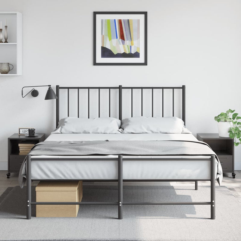vidaXL 2 db fekete acél éjjeliszekrény 36x39x43,5 cm