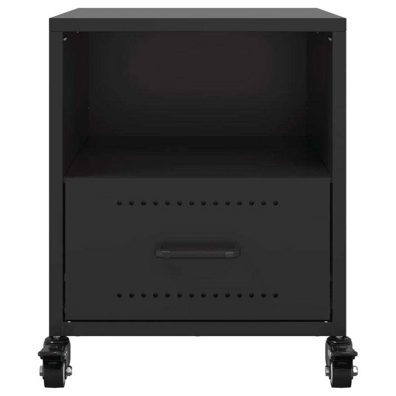 vidaXL 2 db fekete acél éjjeliszekrény 36x39x43,5 cm