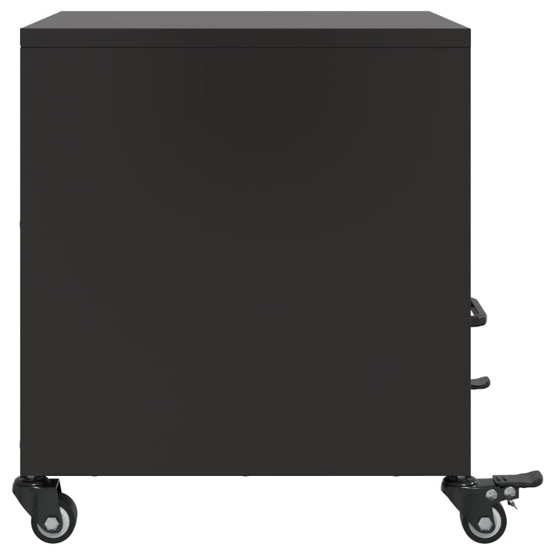vidaXL 2 db fekete acél éjjeliszekrény 36x39x43,5 cm
