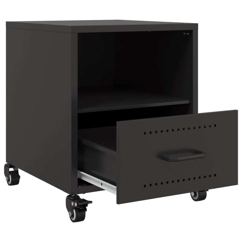 vidaXL 2 db fekete acél éjjeliszekrény 36x39x43,5 cm
