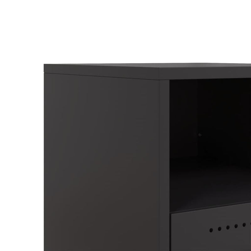 vidaXL 2 db fekete acél éjjeliszekrény 36x39x43,5 cm