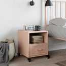 vidaXL rózsaszín acél éjjeliszekrény 36x39x43,5 cm