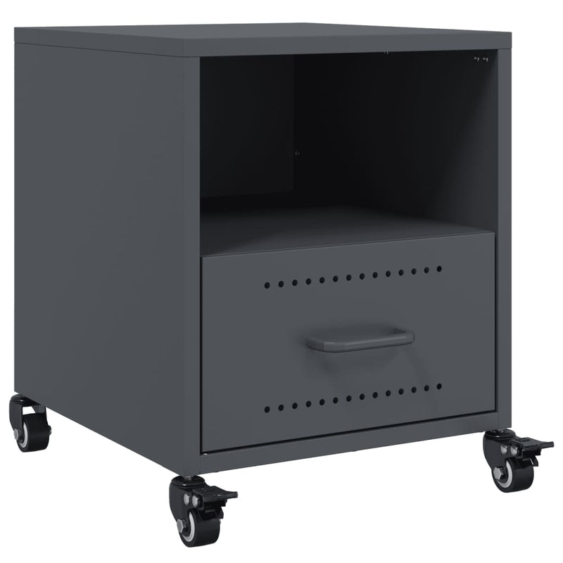 vidaXL 2 db antracitszürke acél éjjeliszekrény 36x39x43,5 cm