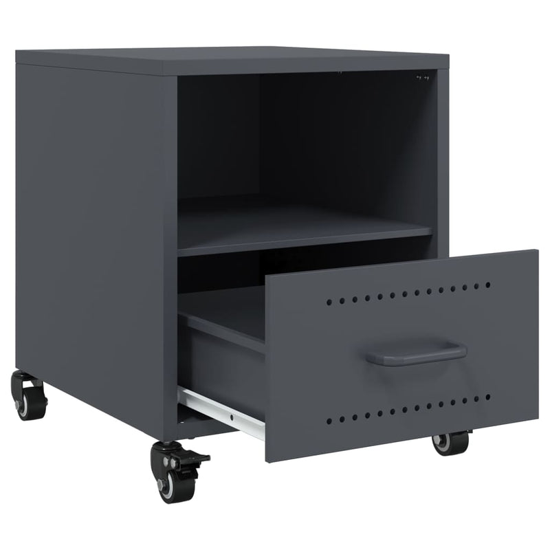 vidaXL 2 db antracitszürke acél éjjeliszekrény 36x39x43,5 cm