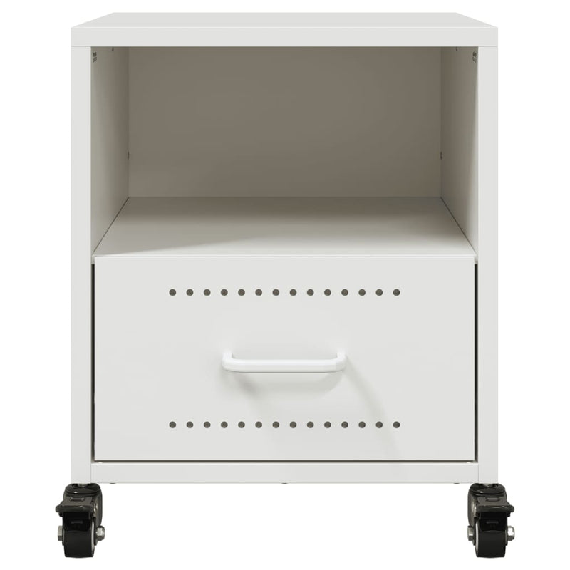 vidaXL 2 db fehér acél éjjeliszekrény 36x39x43,5 cm