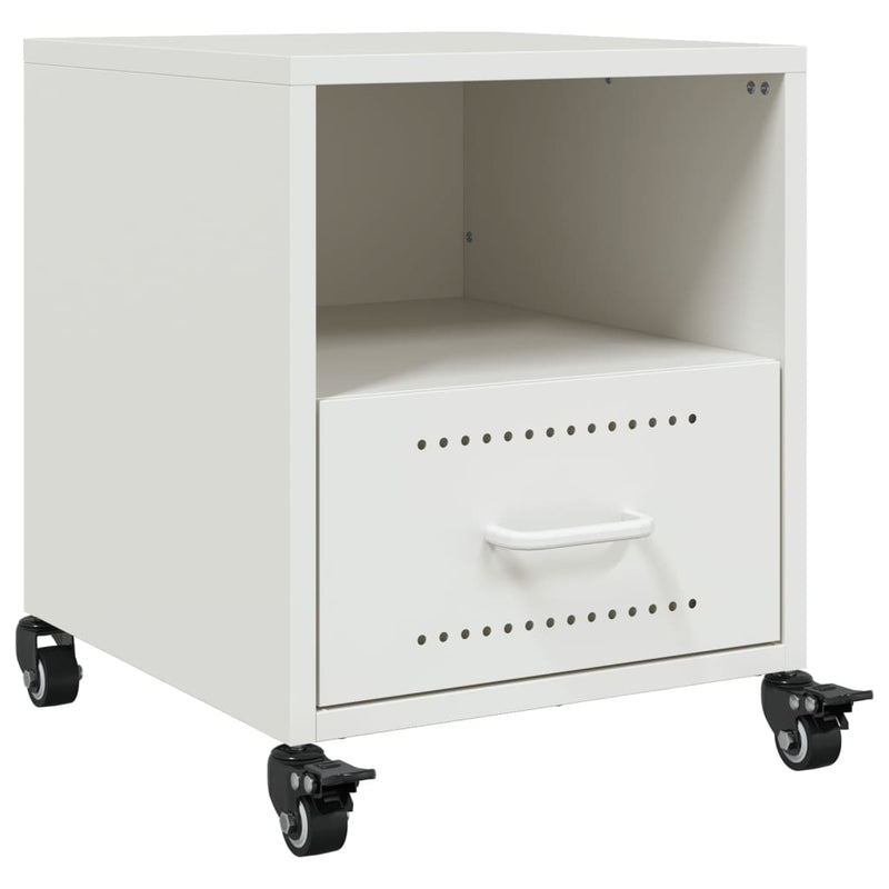 vidaXL 2 db fehér acél éjjeliszekrény 36x39x43,5 cm
