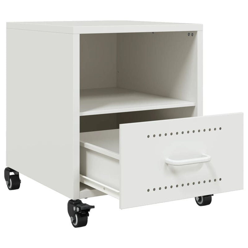 vidaXL 2 db fehér acél éjjeliszekrény 36x39x43,5 cm