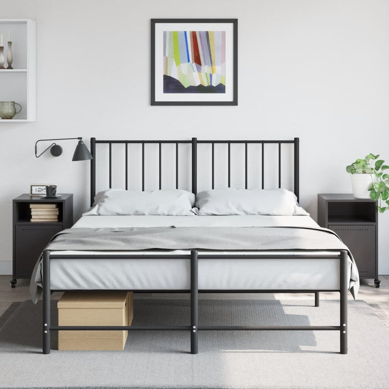 vidaXL 2 db fekete acél éjjeliszekrény 36x39x59 cm