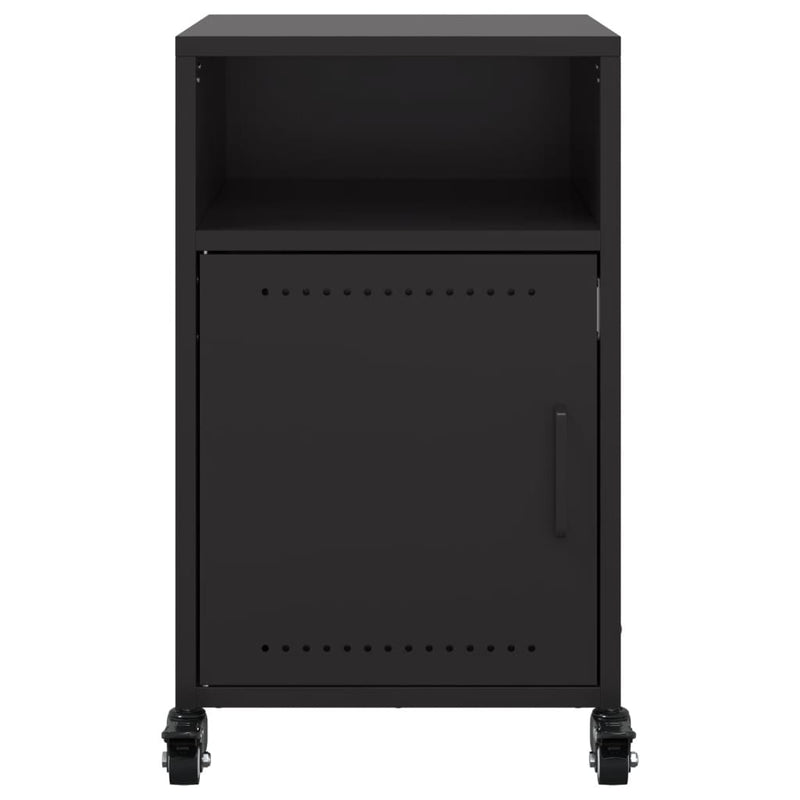 vidaXL 2 db fekete acél éjjeliszekrény 36x39x59 cm