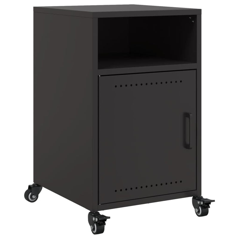 vidaXL 2 db fekete acél éjjeliszekrény 36x39x59 cm
